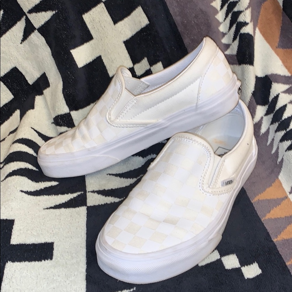 White Checkered Vans
